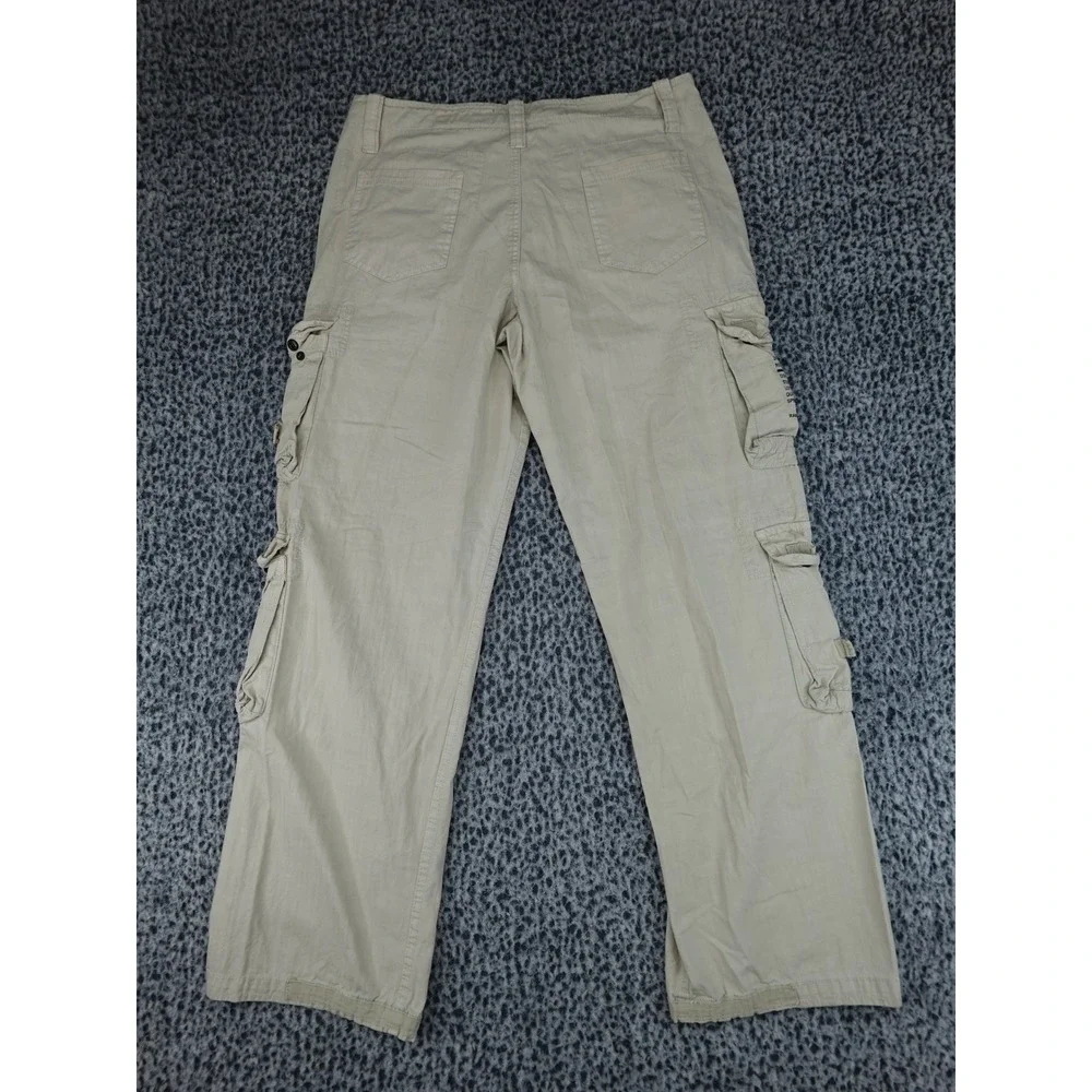Royal‎ Traveler Cargo Pants Mens L Khaki Tan Multi Pocket Y2K Grunge Utility